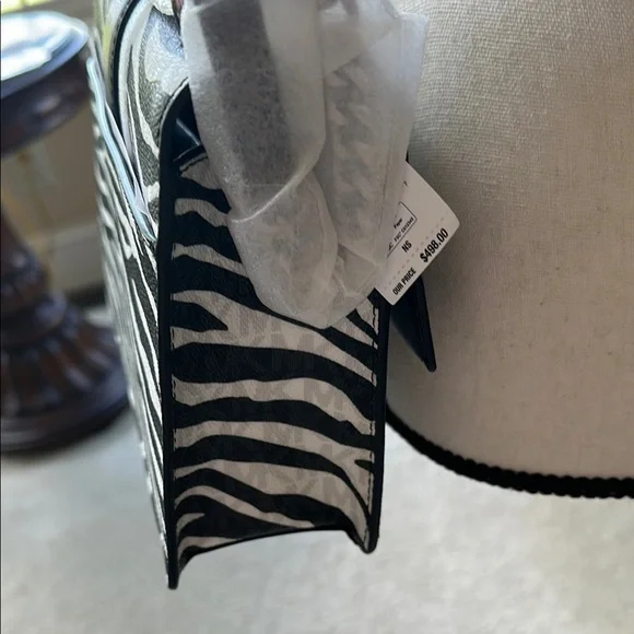 MK Greenwich Small Zebra Print Calf Hair Crossbody Bag